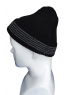 Pure Wool Cap Self Design With Border Stripes black